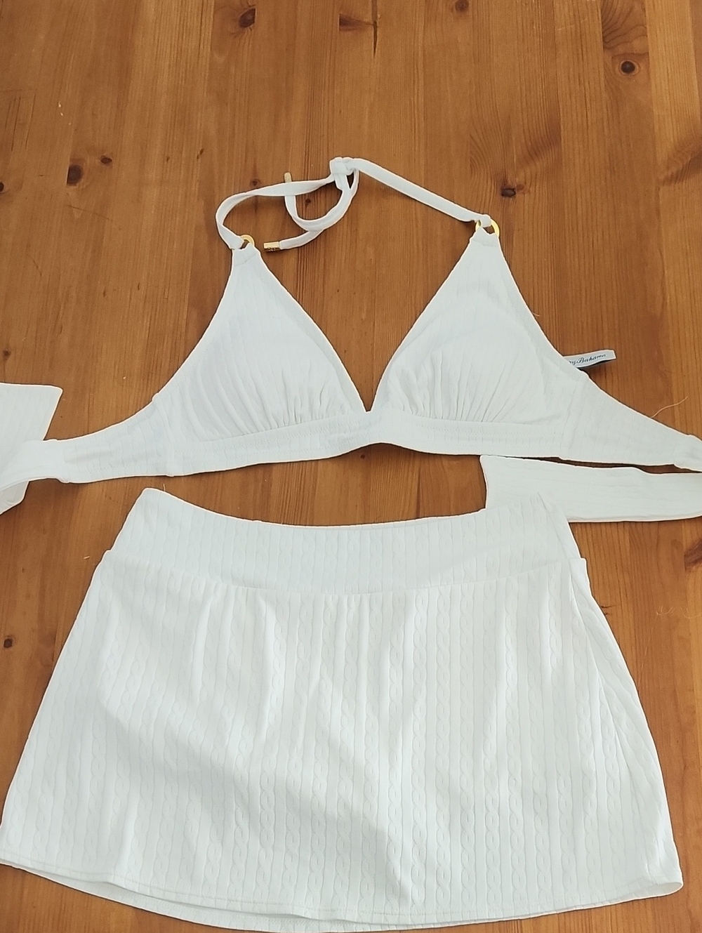 Tommy Bahama White Swim Top/Skort Set Size S/XS Like New